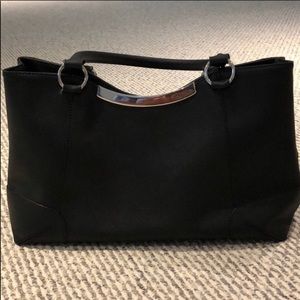 Calvin Klein satchel tote compartment saffiano